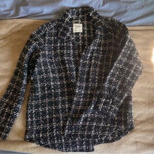 Abercrombie & Fitch Black and White Tweed Shacket
